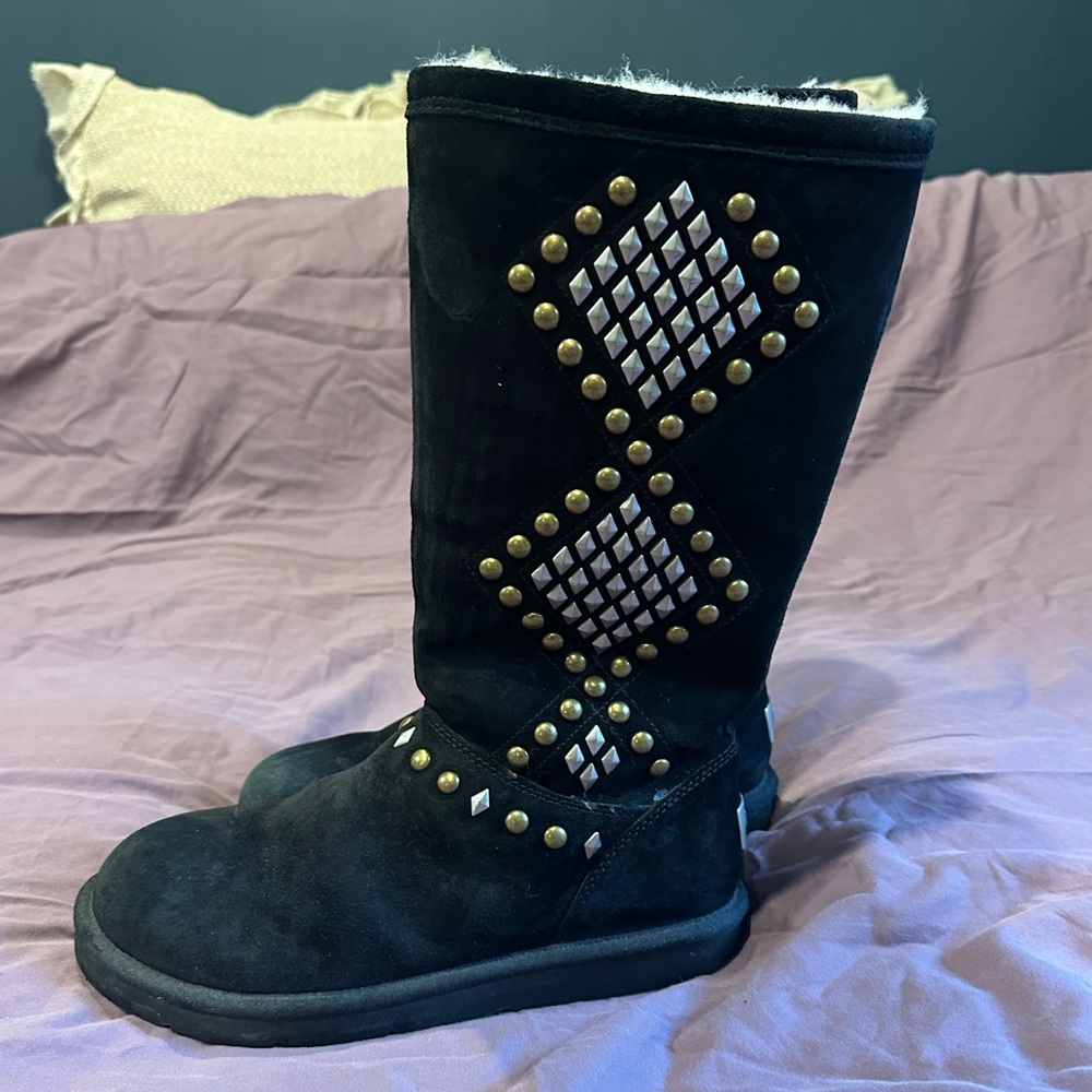 UGG Studded Black Tall Boots - RARE - Great Condition